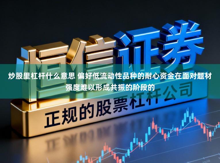 炒股里杠杆什么意思 偏好低流动性品种的耐心资金在面对题材强度难以形成共振的阶段的